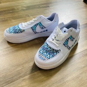 custom hand embroidered Nike Air Force 1s